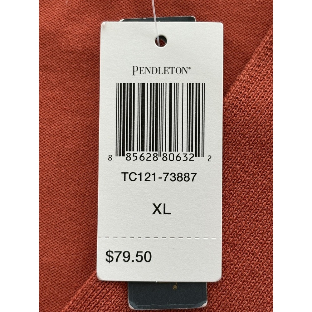 Pendleton Sweater Women XL Orange V Neck Silk Blend Short Sleeve Pullover NWT - Picture 6 of 16